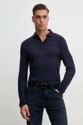 HUGO BOSS hosszúujjú gyapjú keverékből sötétkék, sima, 50524320 - sötétkék M