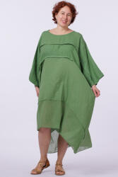 SHOPIKA Rochie oversize verde olive, din in si batist de bumbac Talie unica