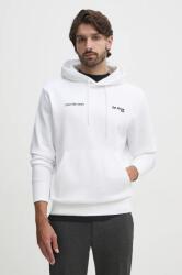 Calvin Klein felső fehér, férfi, nyomott mintás, kapucnis, J30J326923 - fehér L