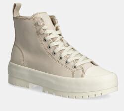 Calvin Klein velúr teniszcipő LUGGED HYBRID MID LACEUP SUEDE bézs, YW0YW01565 - bézs Női 40