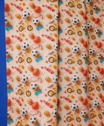 Látvány Textil Kft Dekor kész függöny POLLY KIDS 3D/11 foci, bicikli, gördeszka 140x140cm (00259)