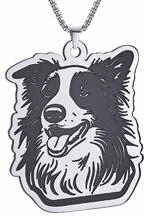  Border collie gravírozott nemesacél nyaklánc