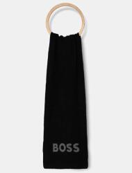 BOSS sál gyapjú keverékből fekete, nyomott mintás, 50524391 - fekete Univerzális méret