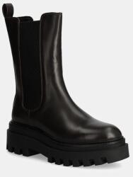 Calvin Klein Jeans bőr bokacsizma FLATFORM CHELSEA BOOT MG LTH barna, női, platformos, YW0YW01542 - barna Női 41
