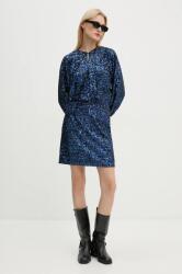 Zadig&Voltaire selyemkeverékes ruha mini, egyenes, WWDR01365 - kék M