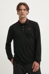 HUGO BOSS pamut hosszúujjú fekete, sima, 50525864 - fekete L