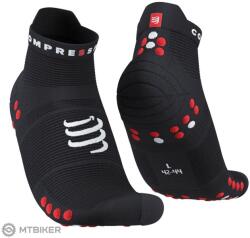 Compressport Pro Racing V4.0 Run Low zokni, fekete/piros (T1 (EU 35 - 38))