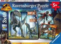 Ravensburger Детски пъзел Ravensburger 3 x 49 части - Господството в Джурасик свят (5656) - ozone
