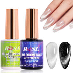 ROSENAILS Fehér-Fekete mágneses gél lakk szett 2x12ml (Rmag)