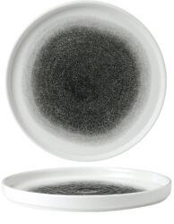 Churchill Raku Quartz Black farfurie plată, cu margine ridicată, ø 260 mm