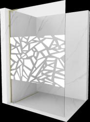 Mexen Kioto L, Walk-In zuhany paraván 70 x 200 cm, 8 mm átlátszó üveg fehér mintás, arany fényes profil, 800-070-103-50-78 (800-070-103-50-85)