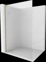 Mexen Kioto L, Walk-In zuhany paraván 100 x 200 cm, 8 mm-es üveg bordás mintával, arany fényes profil, 800-100-103-50-09 (800-100-103-50-09)