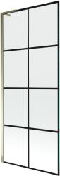 Mexen Next L, 1 szárnyas kádparaván 80 x 150 cm, 6mm átlátszó üveg-fekete mintás, arany fényes profil, 895-080-000-03-77-50 (895-080-000-03-77-50)