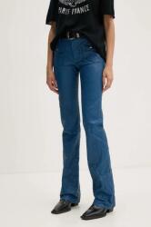 Zadig&Voltaire bőrnadrág női, magas derekú egyenes, RWPA00066 - kék 40