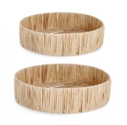 Bizzotto Set 2 tavi decorative iarba mare natur Bagan 30x8 cm, 37x9.5 cm (0187083) Tava