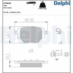 DELPHI set placute frana, frana disc DELPHI LP3646 - piesa-auto
