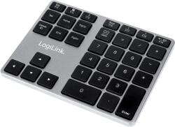 LOGILINK ID0187 Aluminium Bluetooth O singură mână numeric tastatură gri-negru (ID0187)