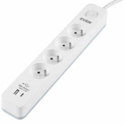EVER 4 Plug + 2 USB 1,5 m Switch (T/LZ12-PRO015/1000)