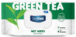 Deep Fresh nedves törlőkendő Green Tea kupakos 120db - babamarket