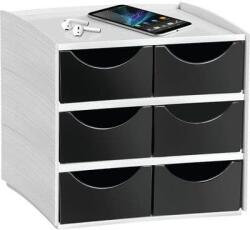 CEP MyCube mini rekesz modul, 6 rekeszes, szürke/fekete - manutan - 25 591 Ft