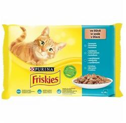 PURINA Hrană pentru animale de companie PURINA Friskies pentru pisici somon-tun-tun-cod sardine 4x85g