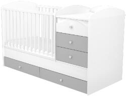 TIMBA kombiágy Erik maxi 5 fiókos ezüst-fehér 70x120