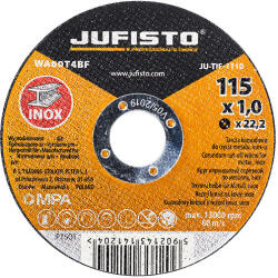 JUFISTO Inox vágókorong 115 x 1, 0 x 22, 2 mm, (W23M511)