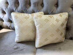 Hiko Set 2 perne decorative 2x40x40cm cu fata detasabila, Hiko Silk crem ZIG ZAG (4737)