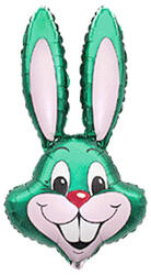 Flexmetal Fólia lufi, mini forma, nyuszi fej, zöld, 14