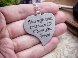 R. M. ékszer Mióta megláttalak acél medálos kulcstartó (13232-RM-SZ)