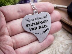 R.M. ékszer Vezess óvatosan acél medálos kulcstartó (13536-RM-SZ)