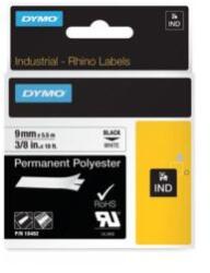 DYMO Bandă adezivă permanentă Dymo Rhino 9mm, din poliester, albă/neagră