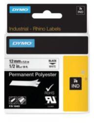 DYMO Bandă adezivă permanentă Dymo Rhino din poliester, 12 mm, albă/neagră