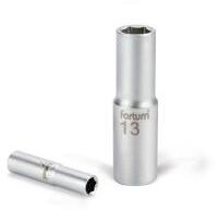 Fortum hosszított dugófej 1/4", 14mm, 61CrV5, mattkróm, 50mm hosszú