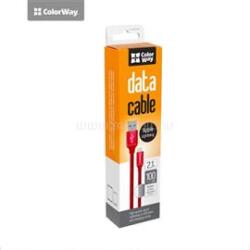 ColorWay Kábel USB - Lightning, 1 m, piros (CW-CBUL004-RD) (CW-CBUL004-RD) (CW-CBUL004-RD)