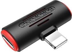 BOROFONE dual lightning adapter, 2x aljzat (BV6) (BV6 fekete)