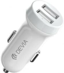 DEVIA Smart 2xUSB-A autós töltő 15W fehér (EA131)