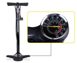 Dunlop álló nyomásmérős kerékpár pumpa, max 12 bar, Presta- DUNLOP és Schrader - officemarket