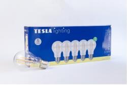 TESLA Tesla FILAMENT RETRO BULB E27, 7, 2 W, 230 V, 806 lm, 25000 h, 2700K meleg fehér, 360°, víztiszta (BL277227-5PACK)