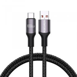 Rocoren Retro Series USB-A - USB-C kábel 100W 2m szürke (RCPBAT1-RTB0G)