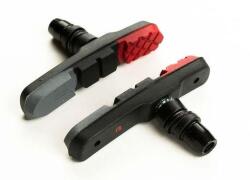 BikeFun MTB-960V 3 zónás MTB csavaros fékpofa, 72 mm, egy pár, fekete-szürke-piros