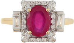 Arany Gyűrű - Thai Rubin (2.64 ct) - Cirkónia (48829548888411)