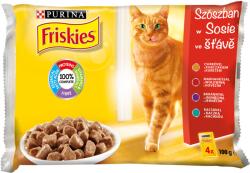 Friskies Szószban Csirkével/Marhával/Báránnyal/Kacsával nedves macskaeledel 4x85g macskaeledel