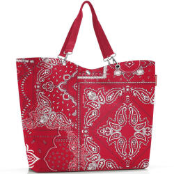 Reisenthel shopper XL piros-fehér virágos női nagy shopper táska (ZU3087)