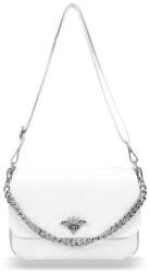 Zellia fehér-ezüst női oldaltáska, crossbody 25 x 16 cm (Z-57670836)