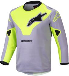 Alpinestars Tricou motocross copii Alpinestars Racer Veil Kids gri-galben fluo (AIM173-0060)