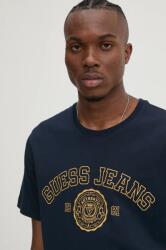 Guess Jeans pamut póló sötétkék, férfi, nyomott mintás, M4BI83 K8FQ4 - sötétkék S