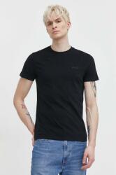Superdry pamut póló fekete, férfi, sima - fekete L
