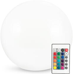 Polux LED napelemes kerti lámpa szegecses RGB GROUND Sphere 20cm + távirányító (SANSOL0640) - luxcenter