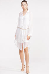 SHOPIKA Rochie camasa din matase si vascoza alba, cu dublura Talie unica